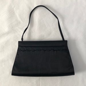 Ann Taylor Black Beaded Embroidered Purse